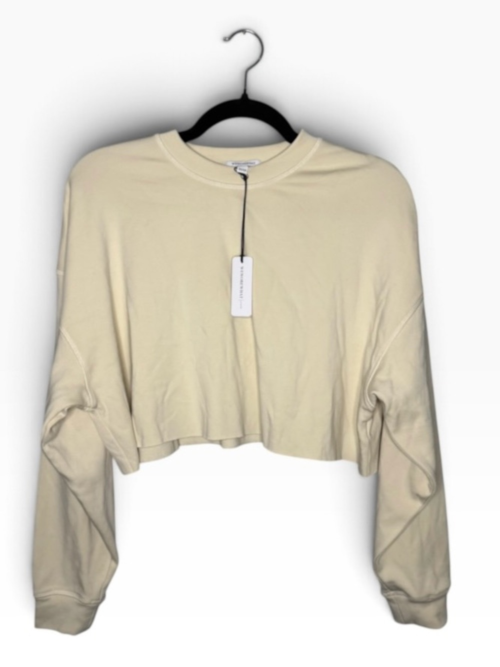 NEW NWT WeWoreWhat Cropped Sweatshirt in Off White XS